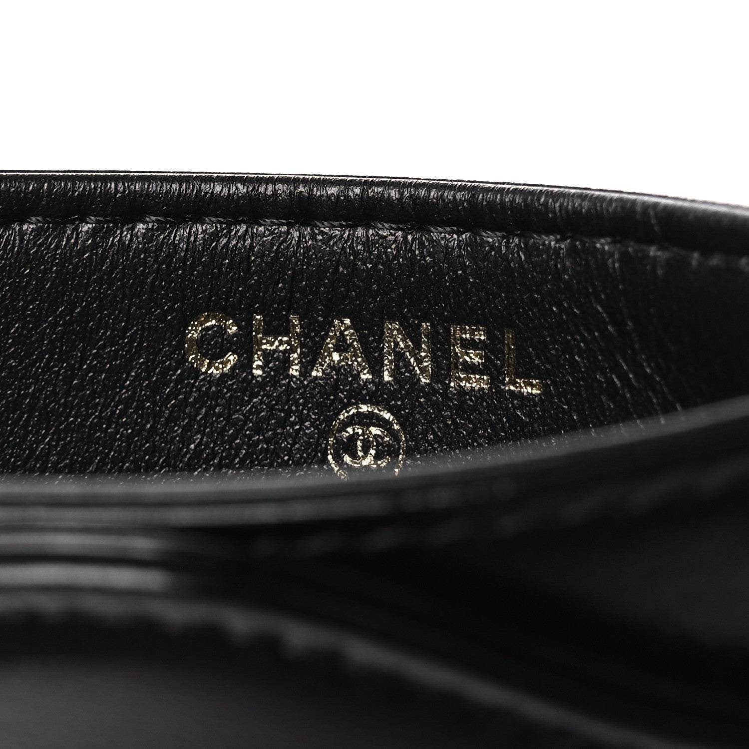 Chanel Shiny Crumpled Calfskin Quilted 31 Card Holder Black