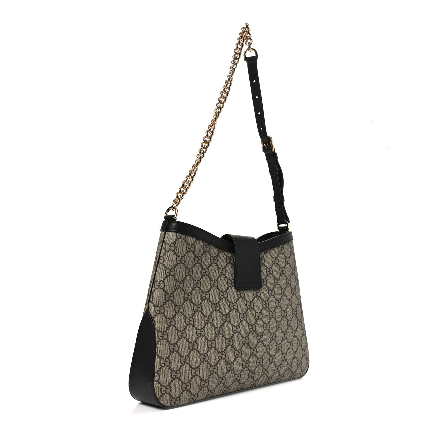 Gucci GG Supreme Monogram Medium Padlock Shoulder Bag Black