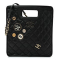 Chanel Aged Calfskin Small Charms Shopping Bag Black