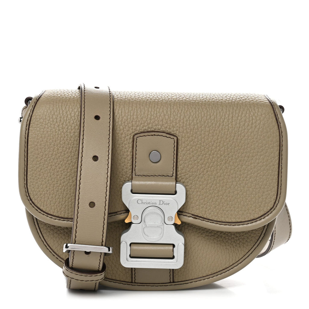 Christian Dior Grained Calfskin Mini Gallop Bag With Strap Beige