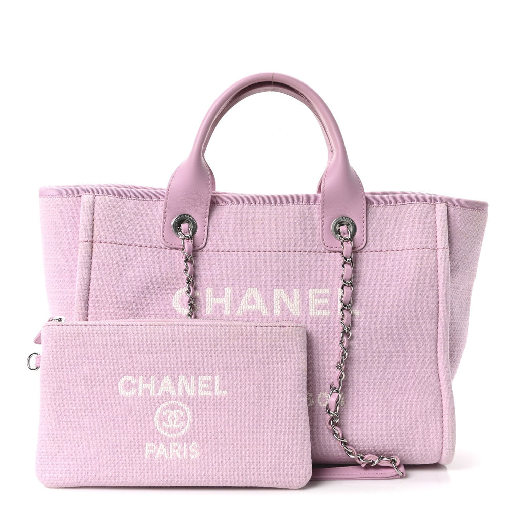 Chanel Mixed Fibers Small Deauville Tote Pink