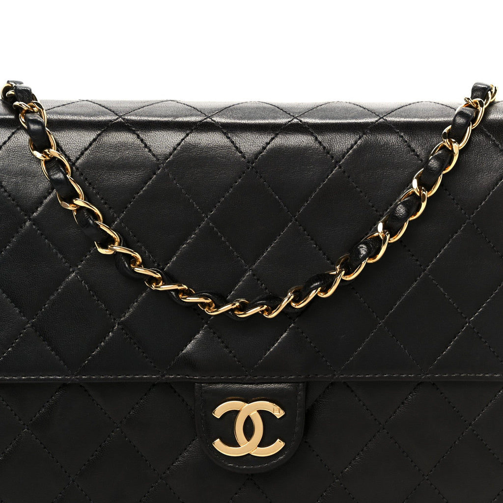 Chanel Lambskin Quilted Medium Single Flap Black