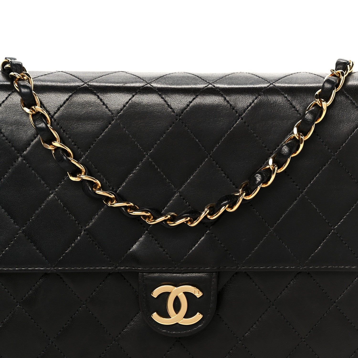 Chanel Lambskin Quilted Medium Single Flap Black