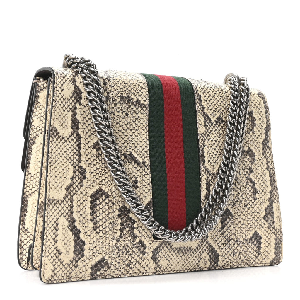 Gucci Snakeskin Web Medium Dionysus Shoulder Bag Natural