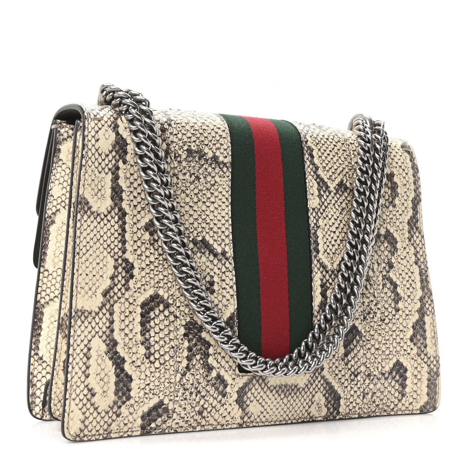Gucci Snakeskin Web Medium Dionysus Shoulder Bag Natural