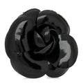 Patent Camellia Brooch Black