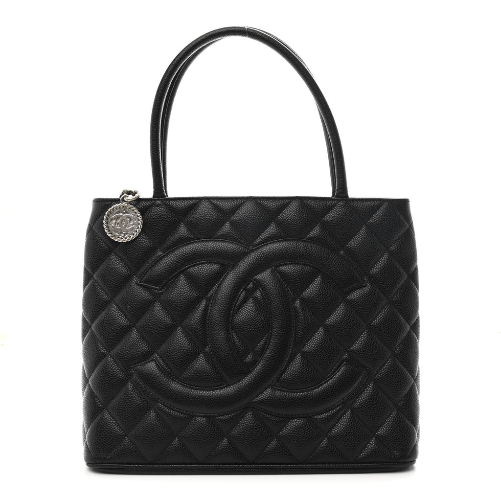 Chanel Caviar Quilted Medallion Tote Black