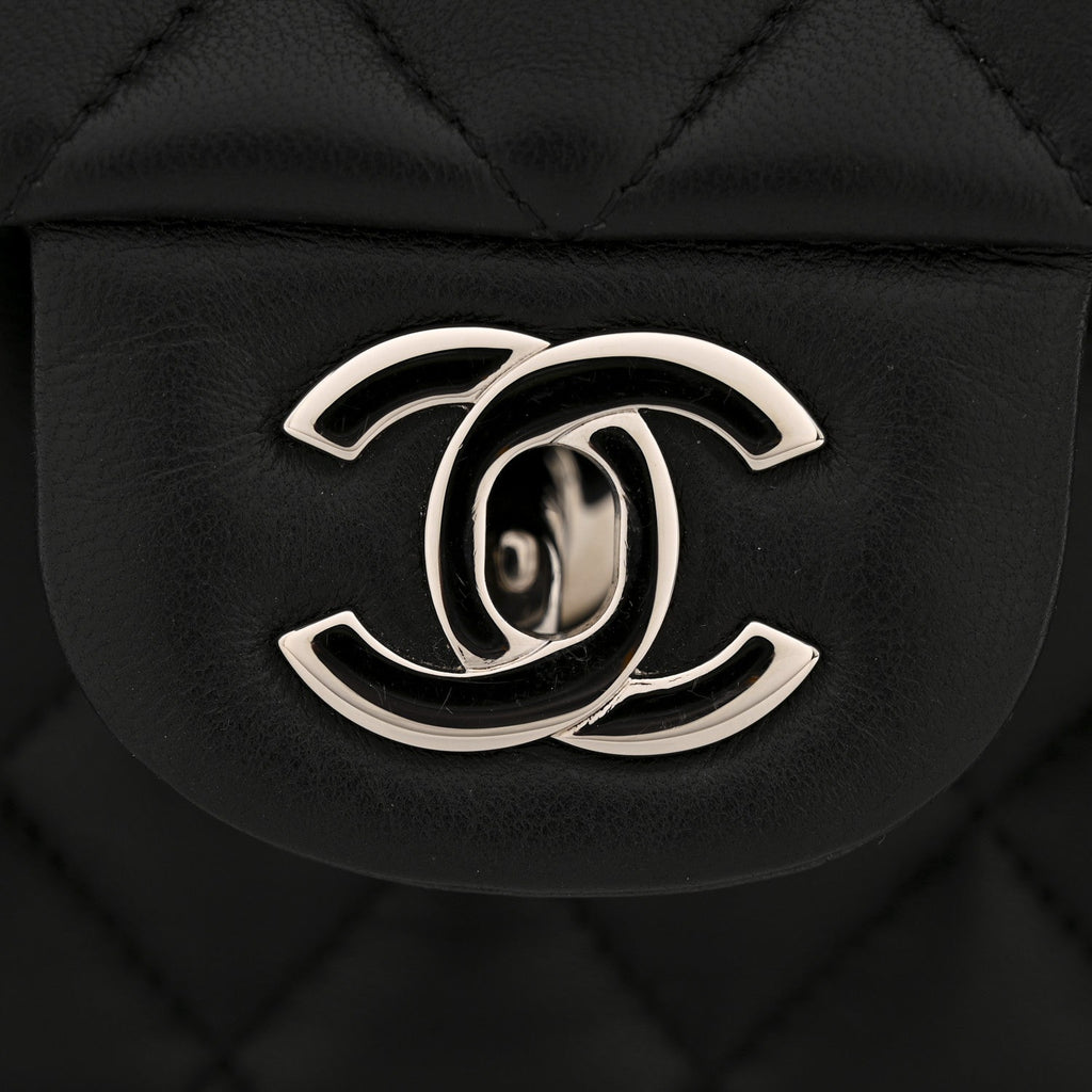 Chanel Lambskin Quilted Medium Double Flap Black