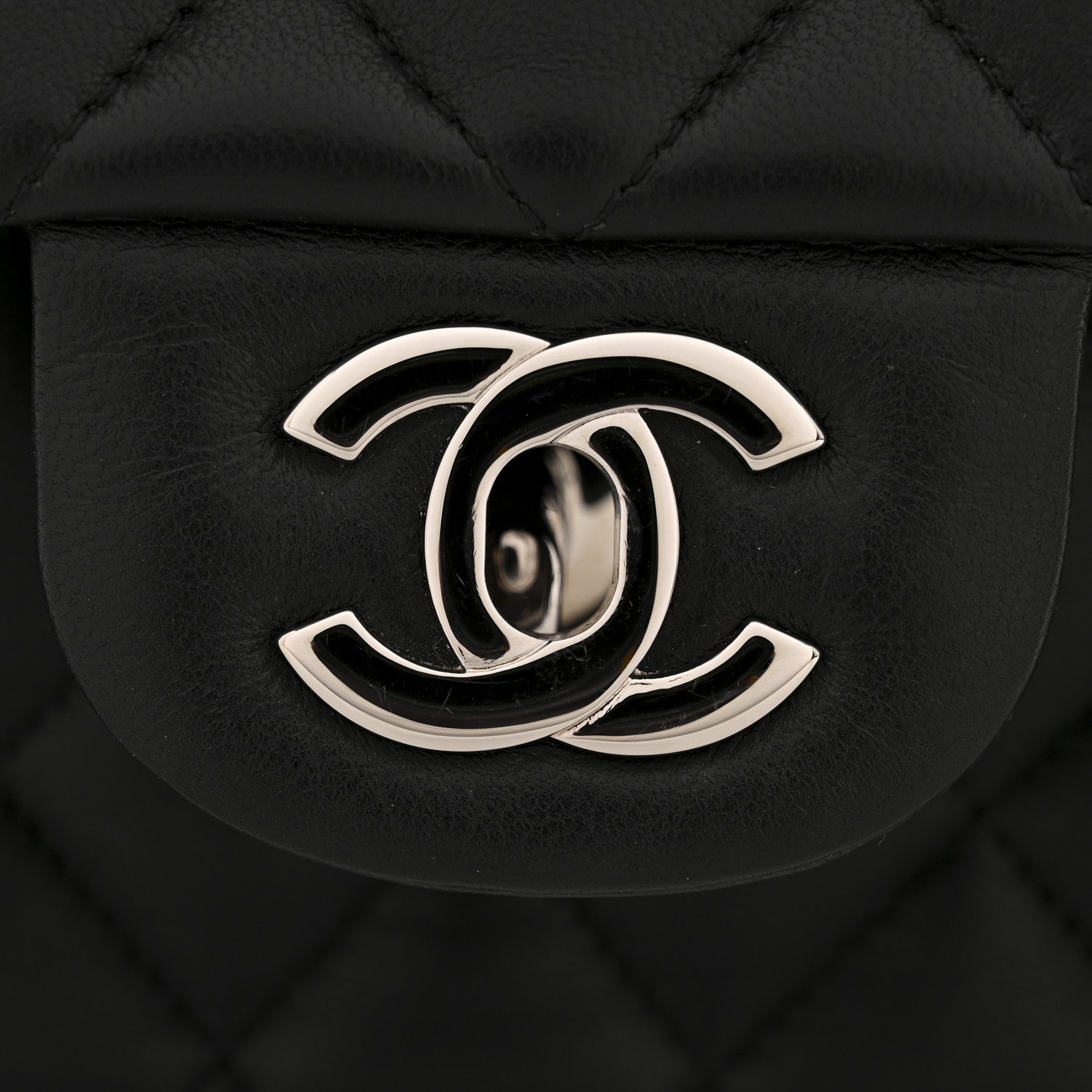 Chanel Lambskin Quilted Medium Double Flap Black