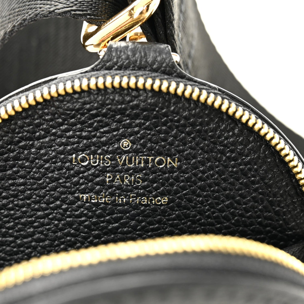 Louis Vuitton Nylon Empreinte Monogram Giant Bandouliere Strap with Coin Purse Black Beige