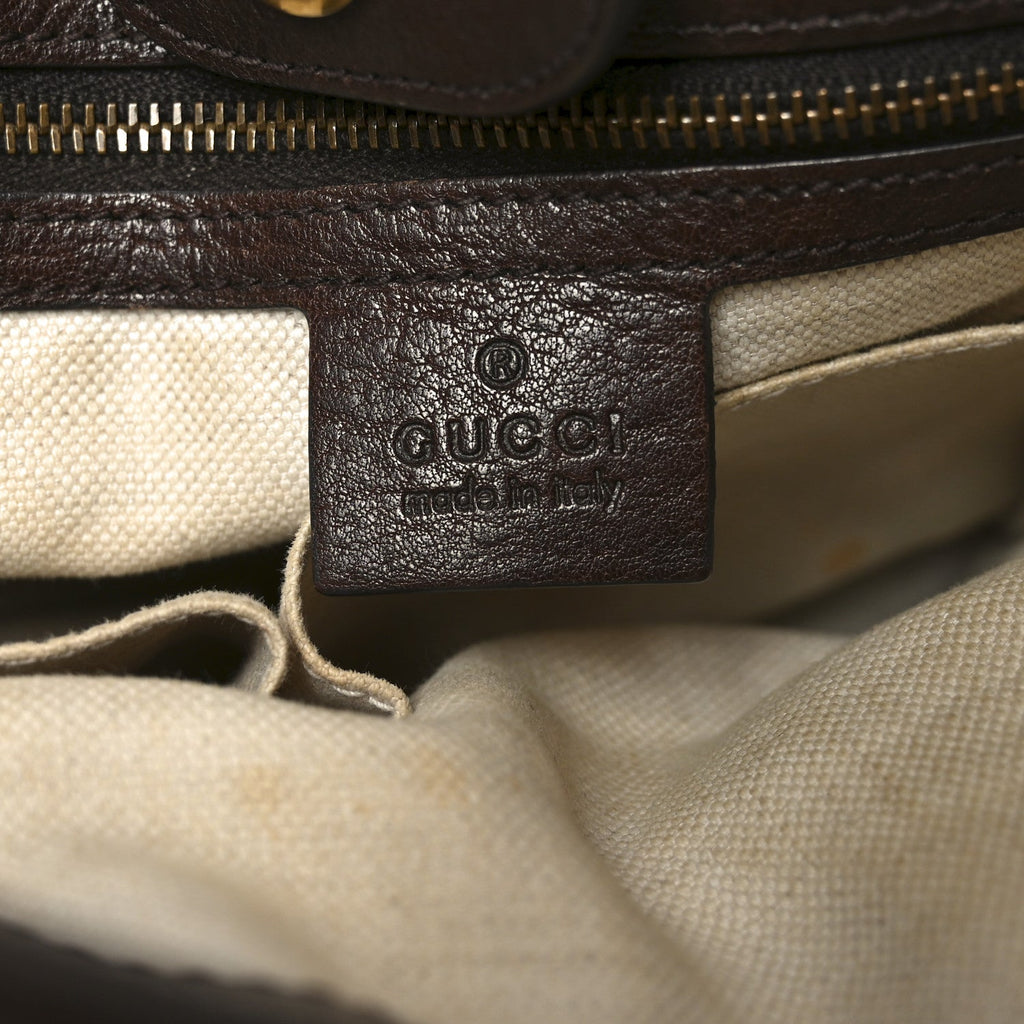 Gucci Monogram Medium GG Running Tote Dark Brown
