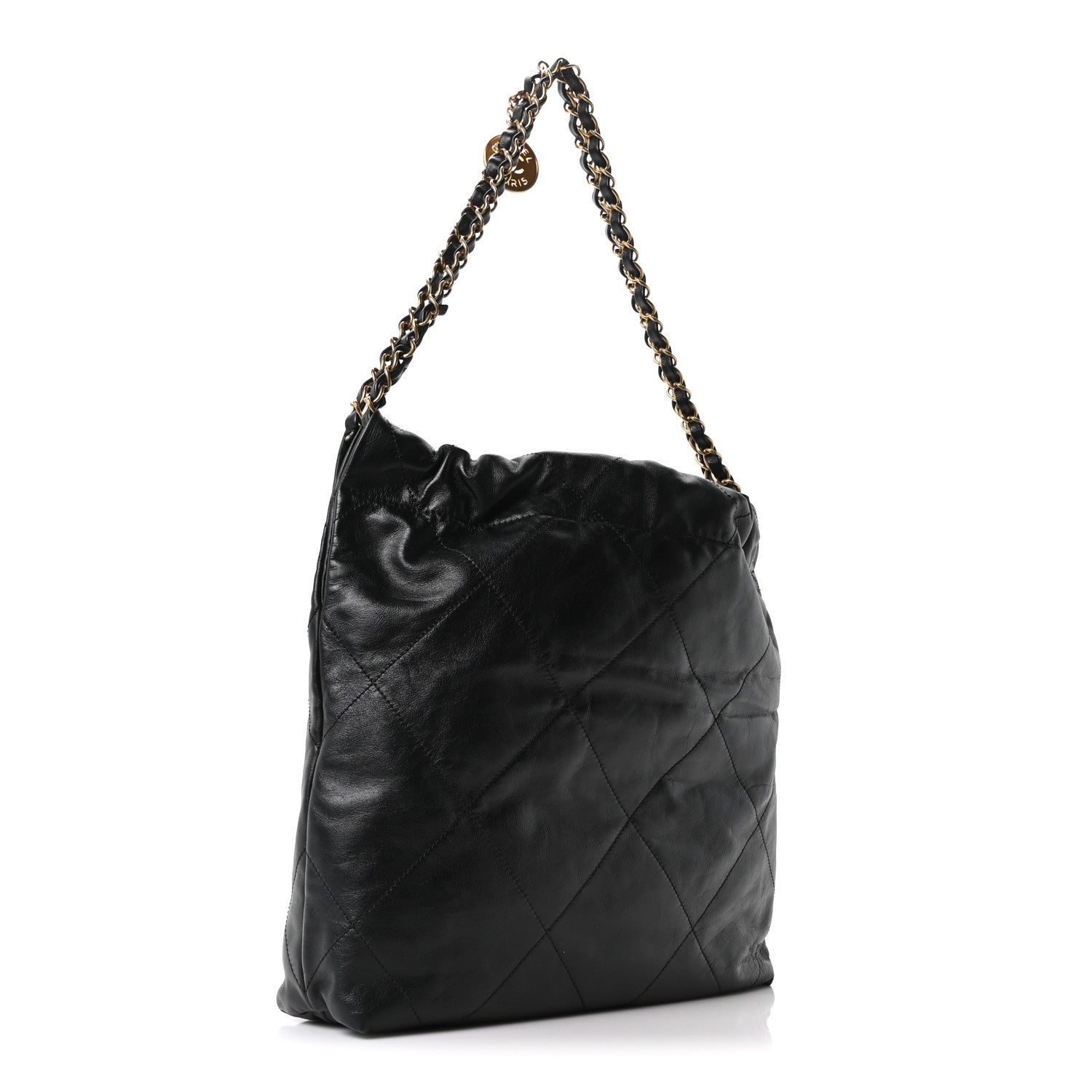 Chanel Shiny Calfskin Quilted Small Chanel 22 Black