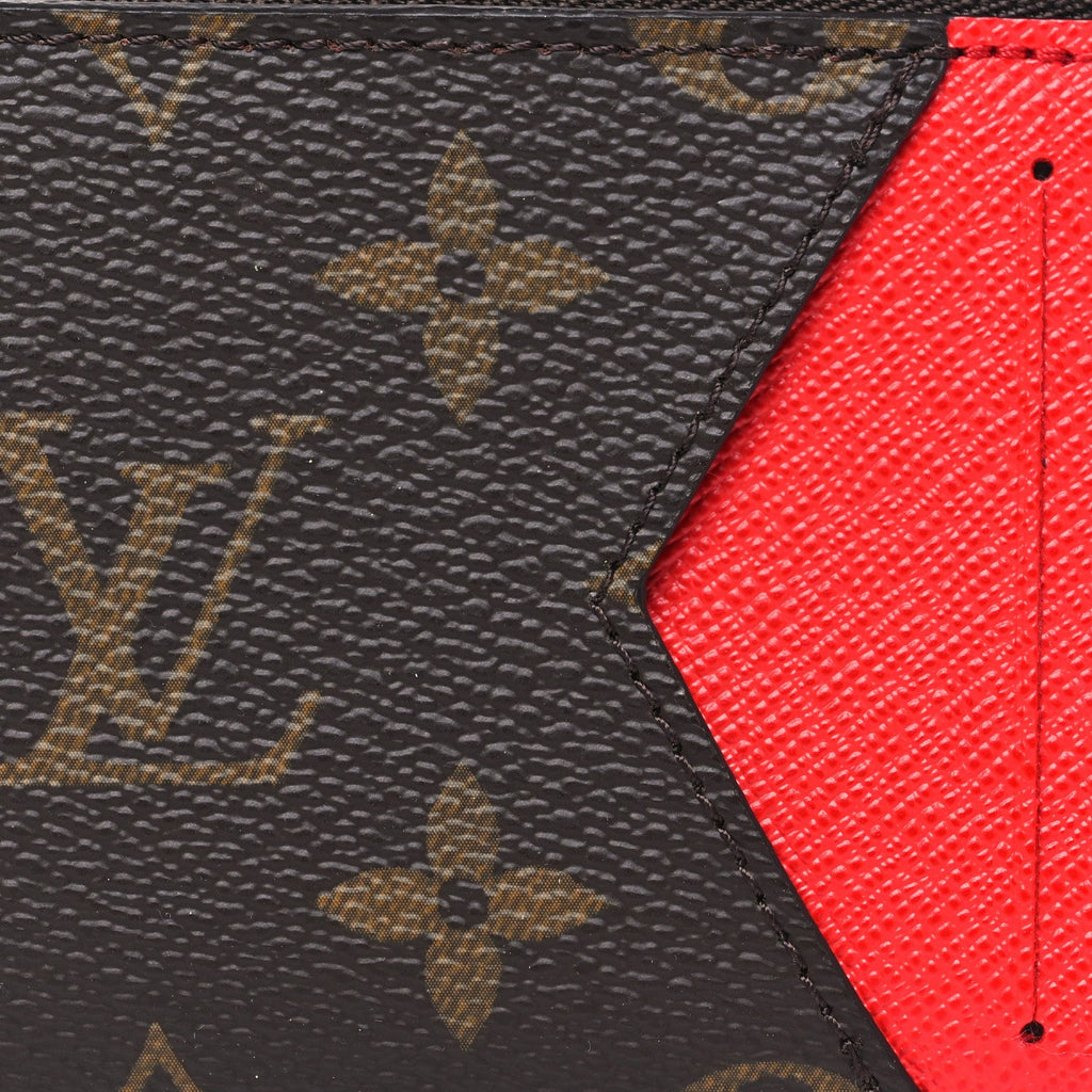 Louis Vuitton Monogram Zipped Romy Card Holder Red