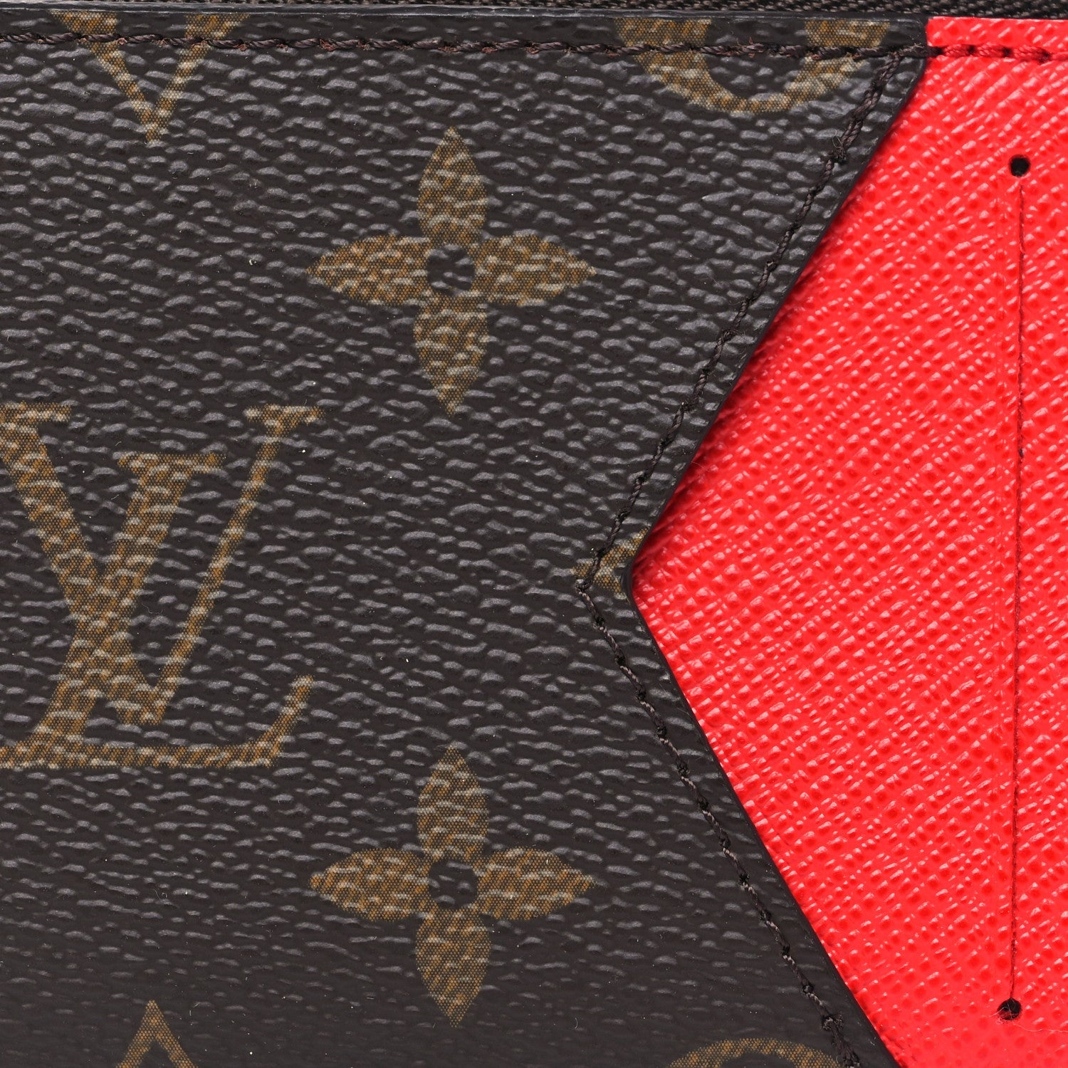 Louis Vuitton Monogram Zipped Romy Card Holder Red