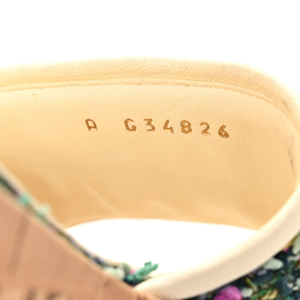 Chanel Tweed Cork CC Chain Mule Sandal 36.5 Green Multicolor