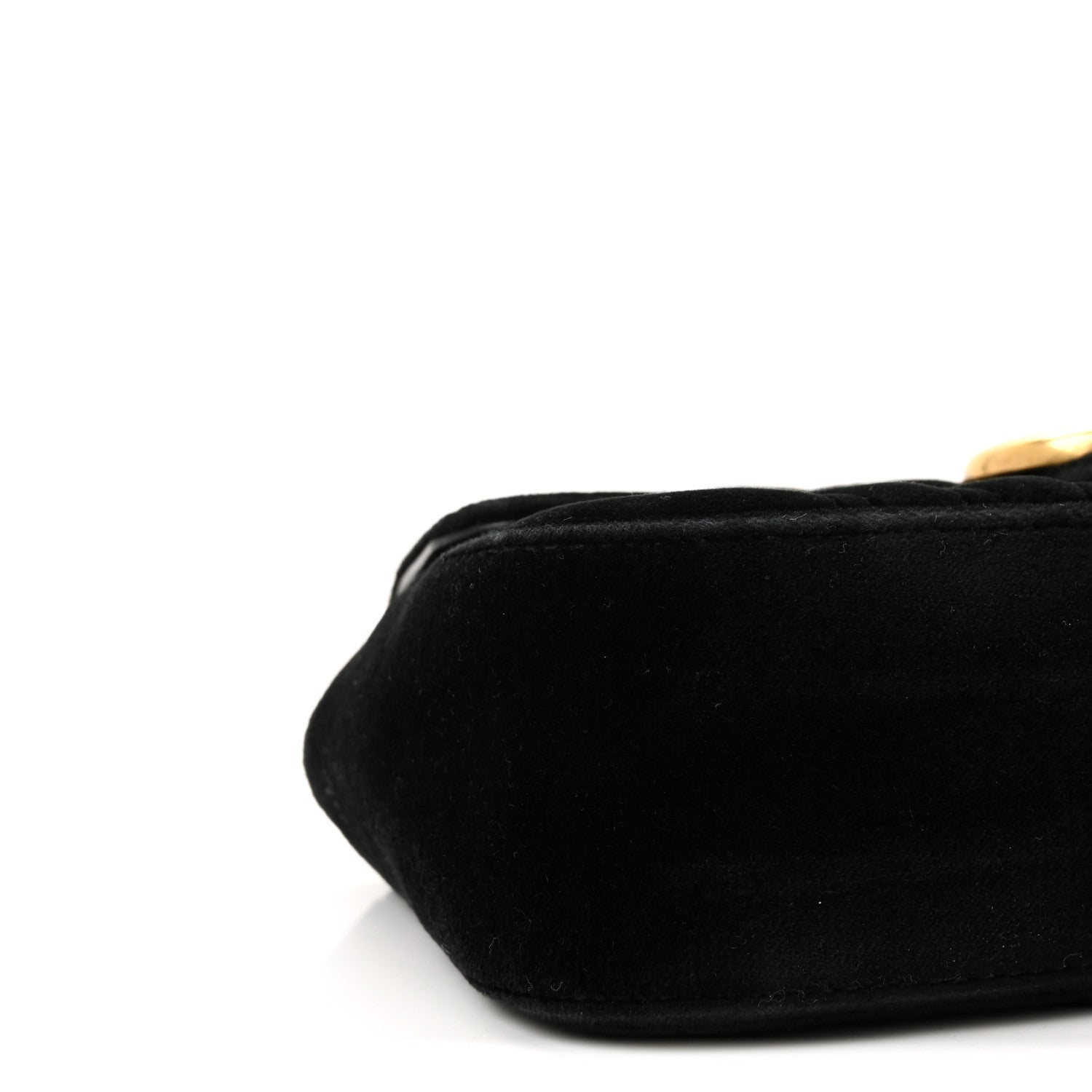 Gucci Velvet Matelasse Mini GG Marmont Shoulder Bag Black