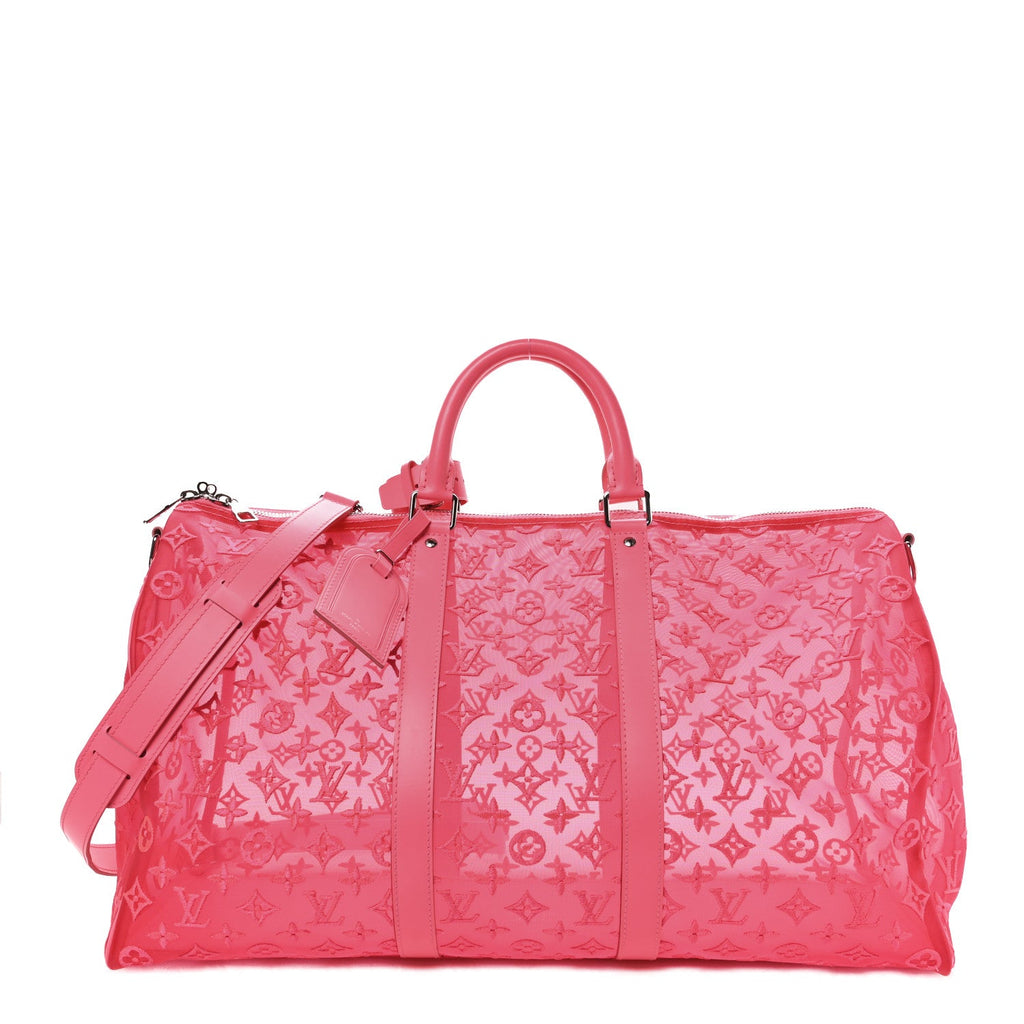 Louis Vuitton Monogram Fluo See Through Keepall Bandouliere 50 Rose
