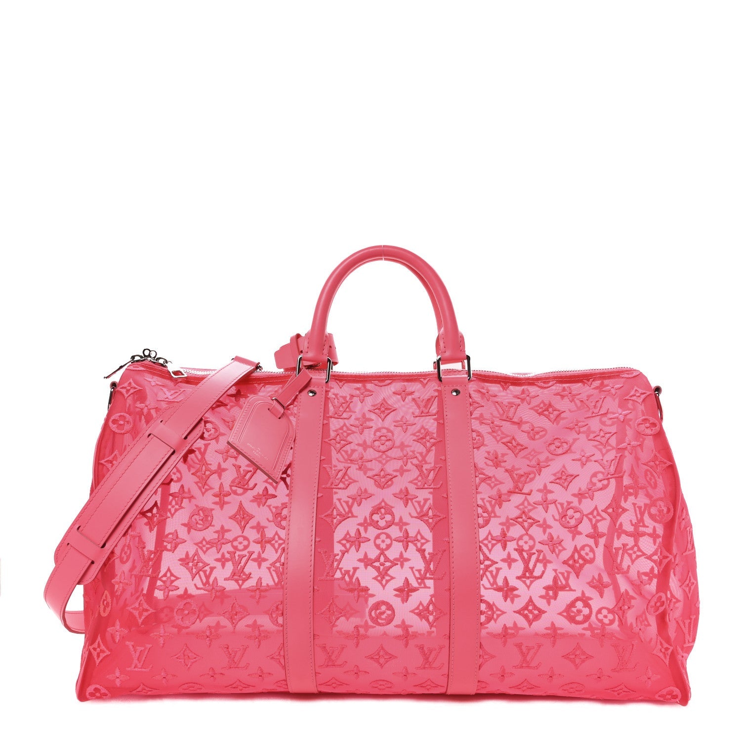 Louis Vuitton Monogram Fluo See Through Keepall Bandouliere 50 Rose