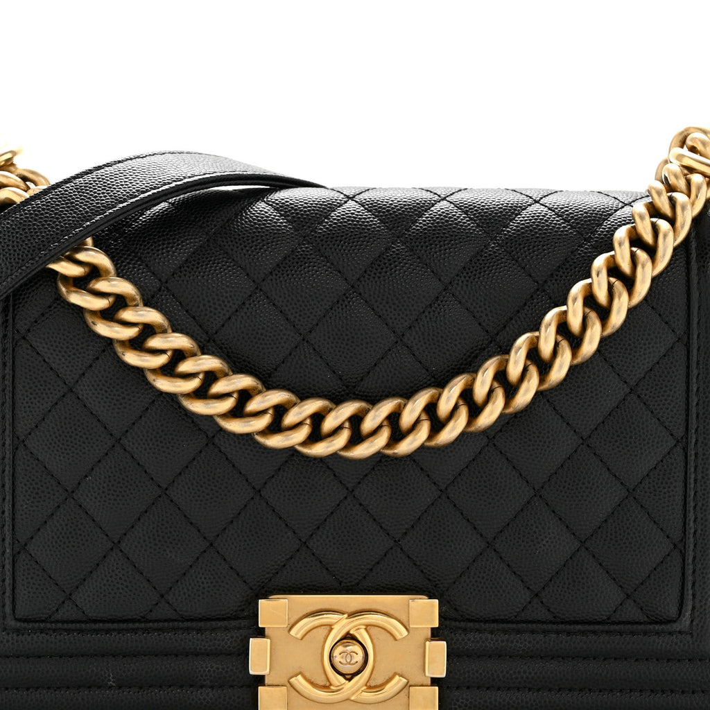 Chanel Caviar Quilted Medium Boy Flap Black