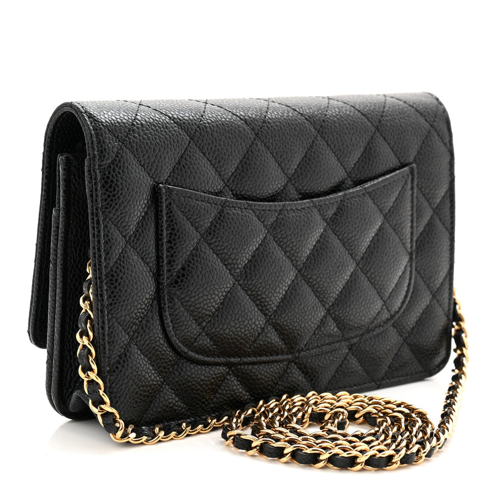 Chanel Caviar Quilted Wallet on Chain WOC Black