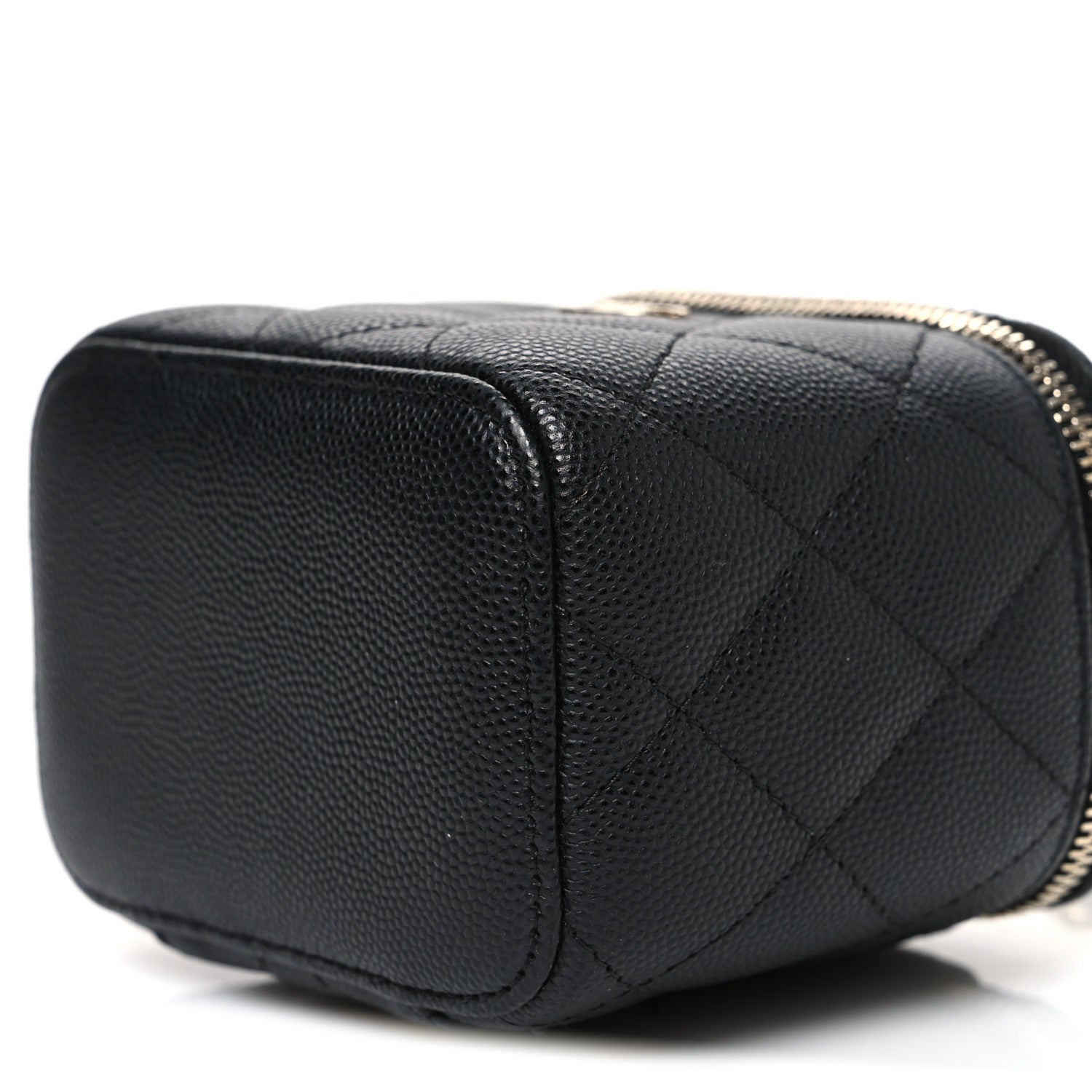 Chanel Caviar Quilted Mini Vanity Case With Chain Black