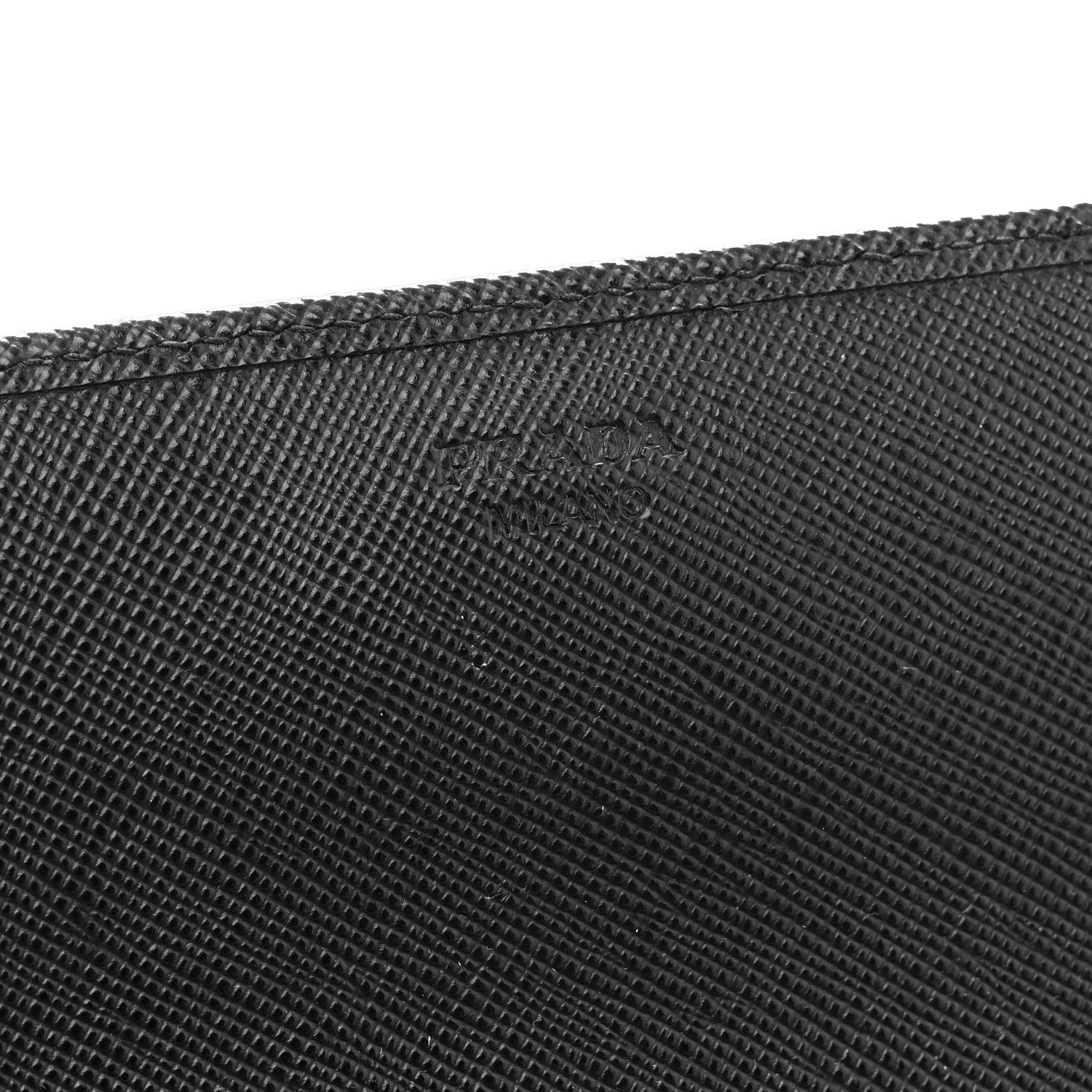 Prada Saffiano Metal Oro Chain Wallet Black