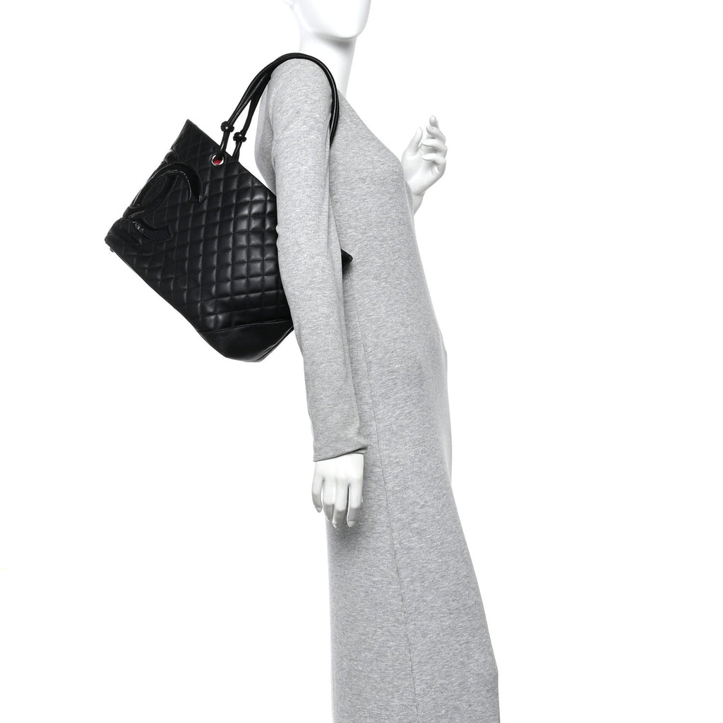 Chanel Calfskin Quilted Large Cambon Tote Black