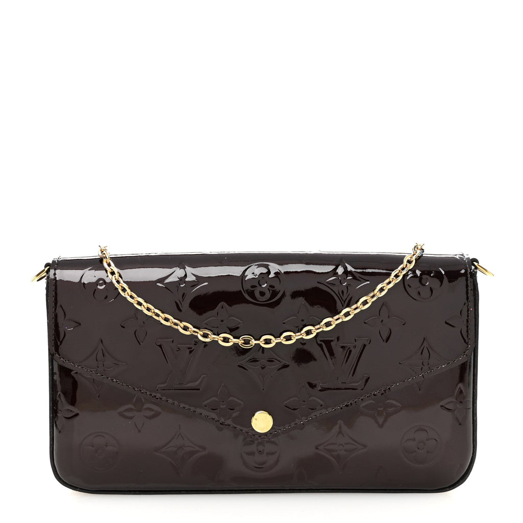 Louis Vuitton Vernis Pochette Felicie Chain Wallet Amarante
