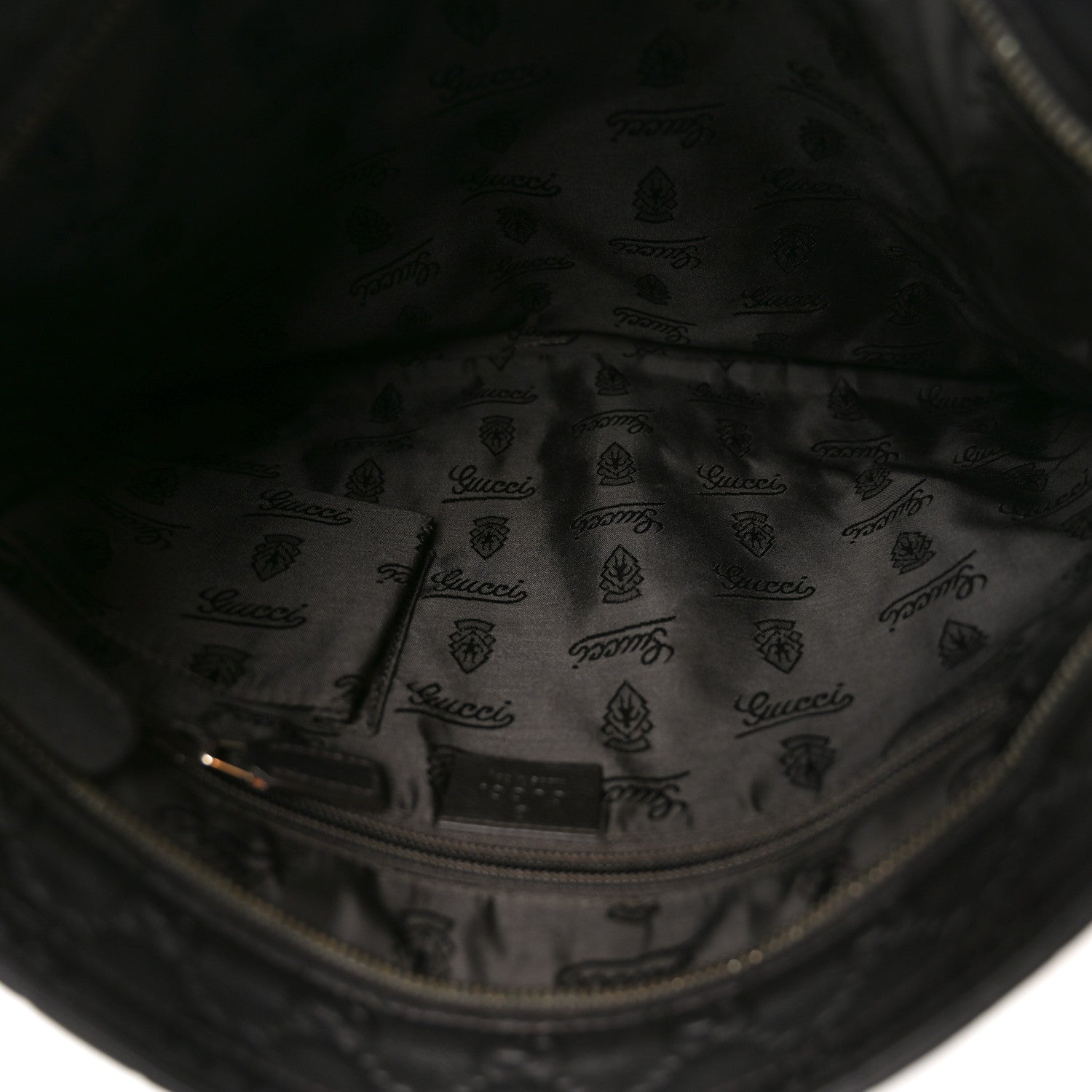 Gucci Guccissima Medium Flat Messenger Bag Black