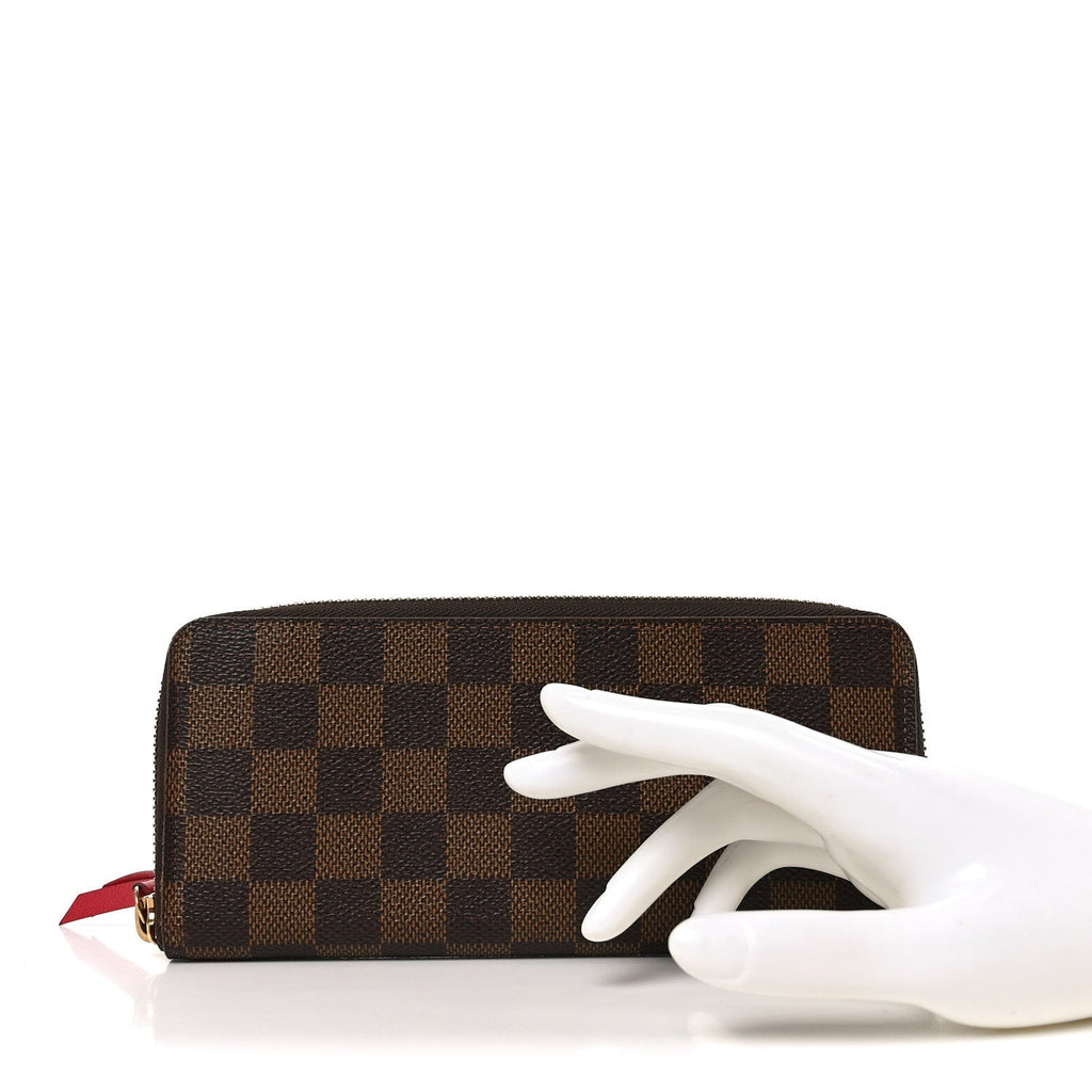 Louis Vuitton Damier Ebene Clemence Wallet Cherry