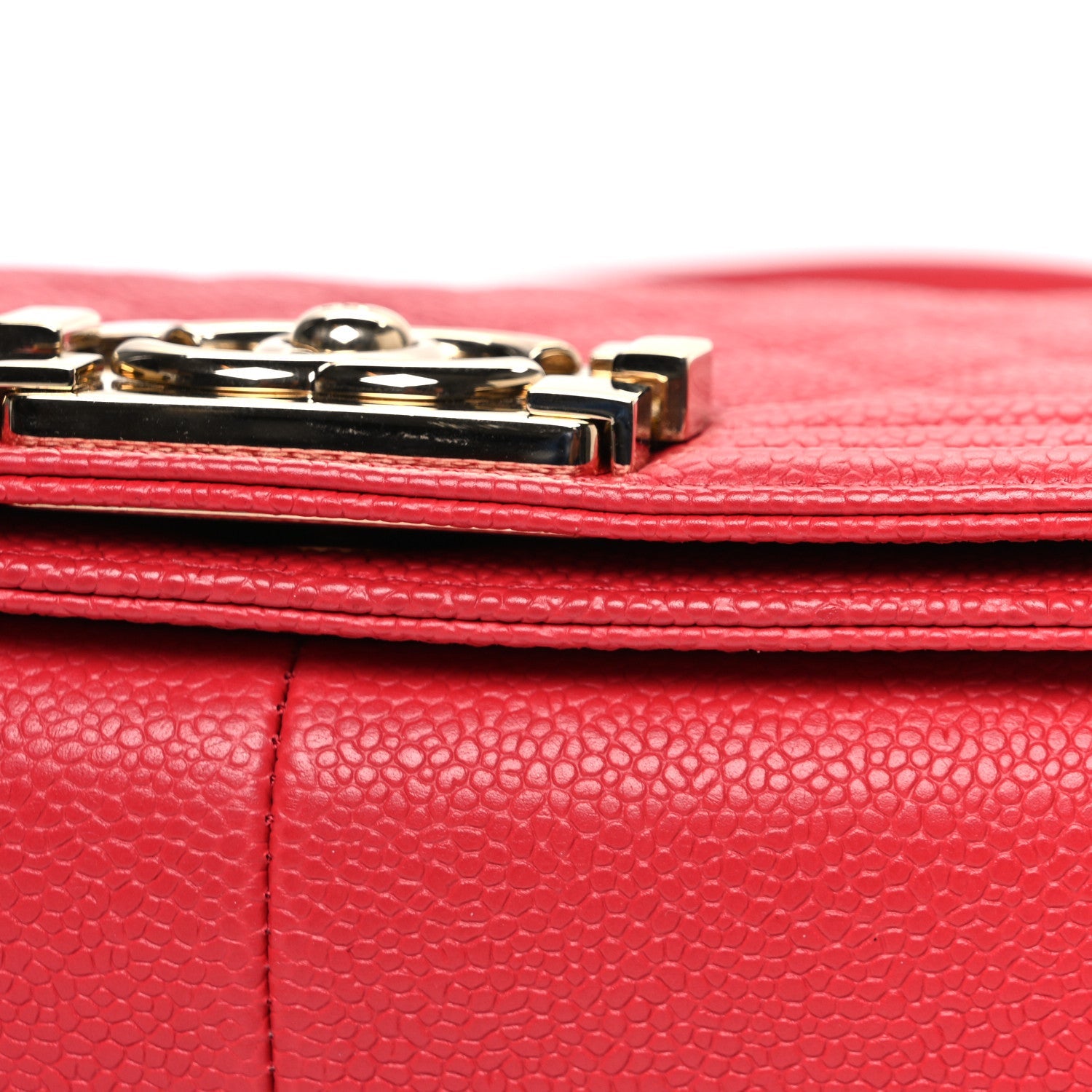 Chanel Caviar Quilted Medium Boy Flap Red