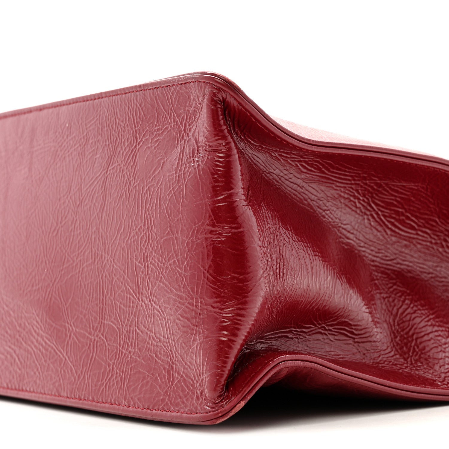 Chanel Shiny Aged Calfskin Shopping Bag Red
