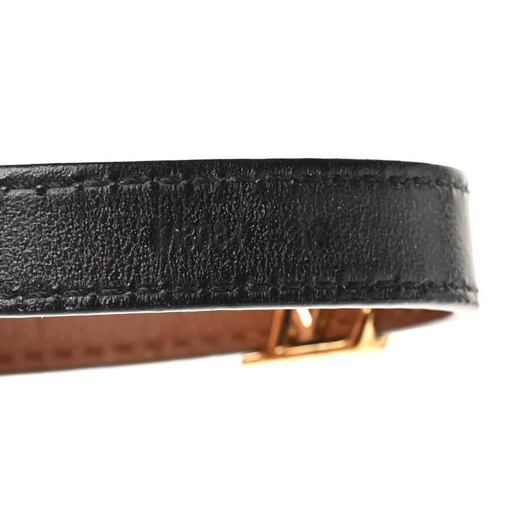 Louis Vuitton Calfskin LV Iconic Bracelet 19 Tan