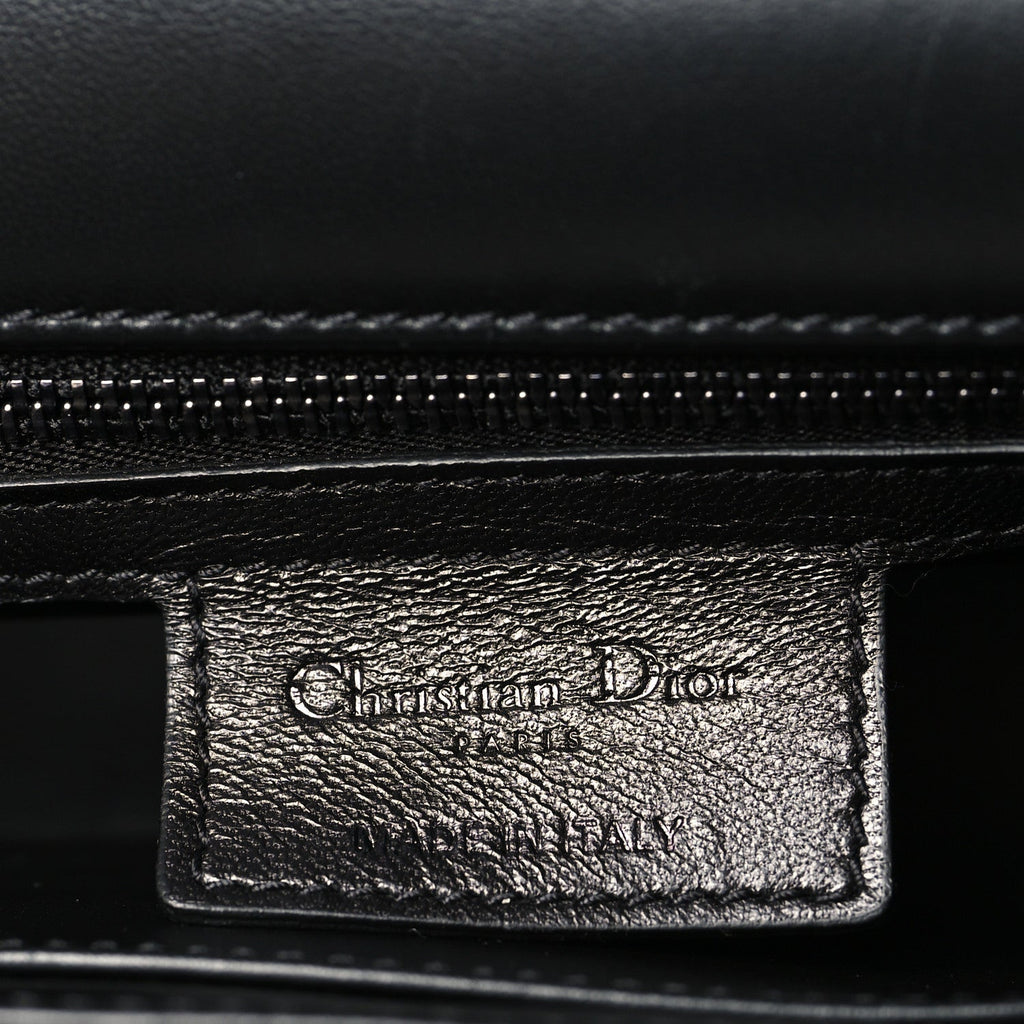 Christian Dior Calfskin Macrocannage Large Caro Bag Black