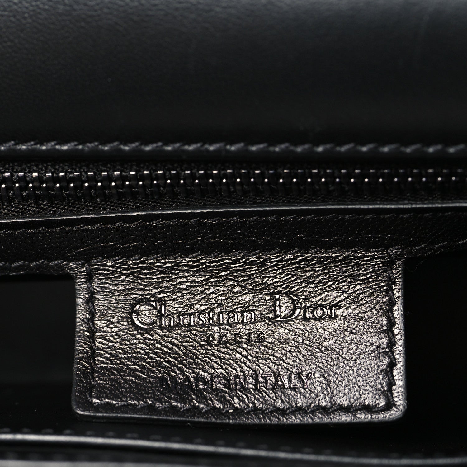 Christian Dior Calfskin Macrocannage Large Caro Bag Black