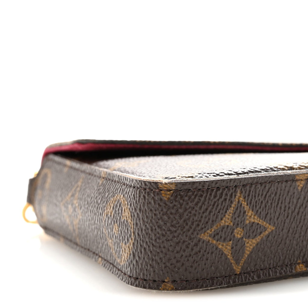 Louis Vuitton Monogram Pochette Felicie Chain Wallet Fuchsia