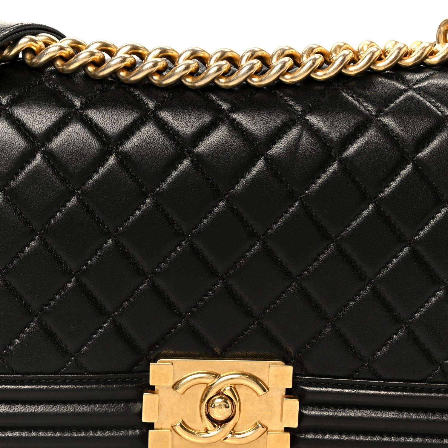 Chanel Lambskin Quilted Medium Boy Flap Black