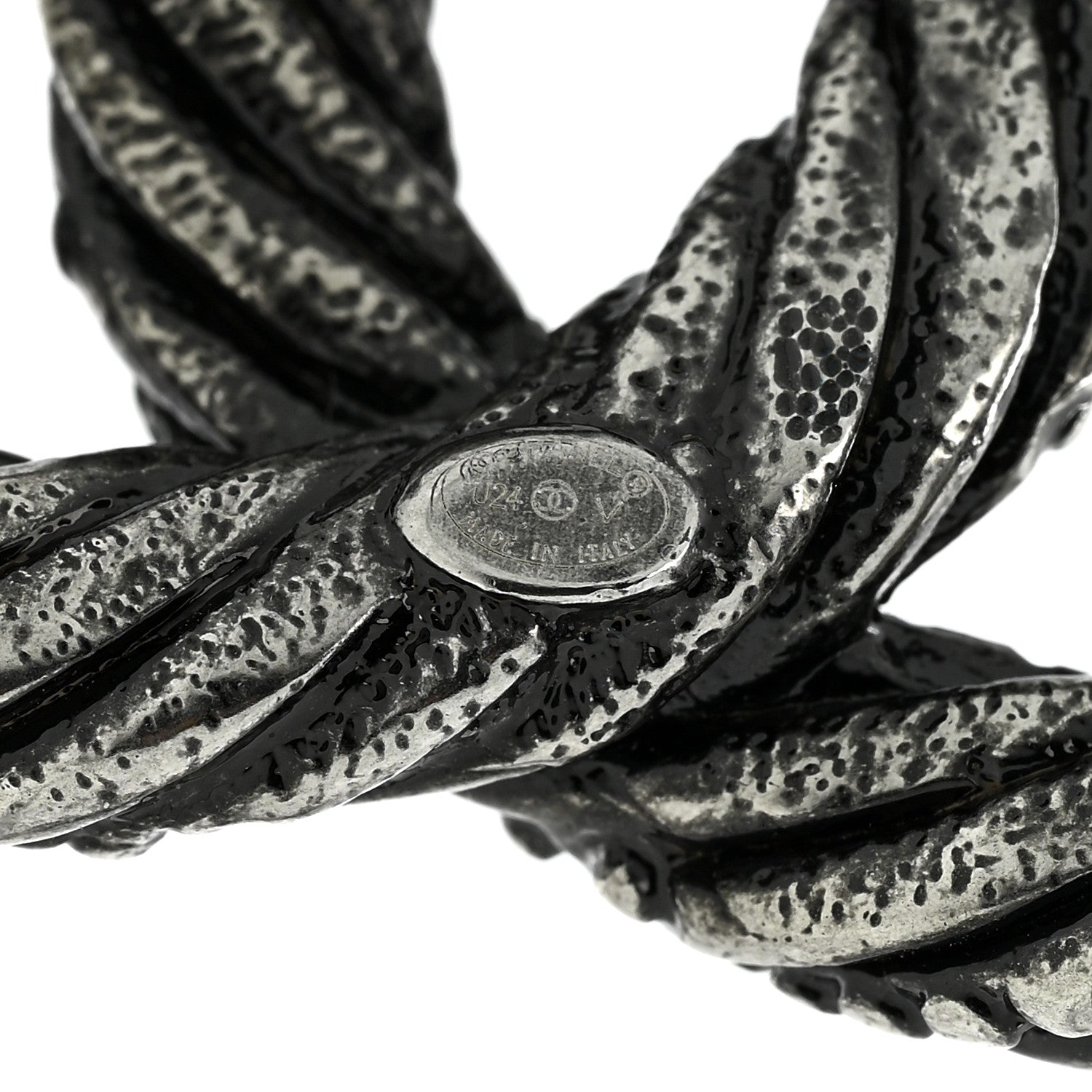 Ruthenium Twisted CC Brooch