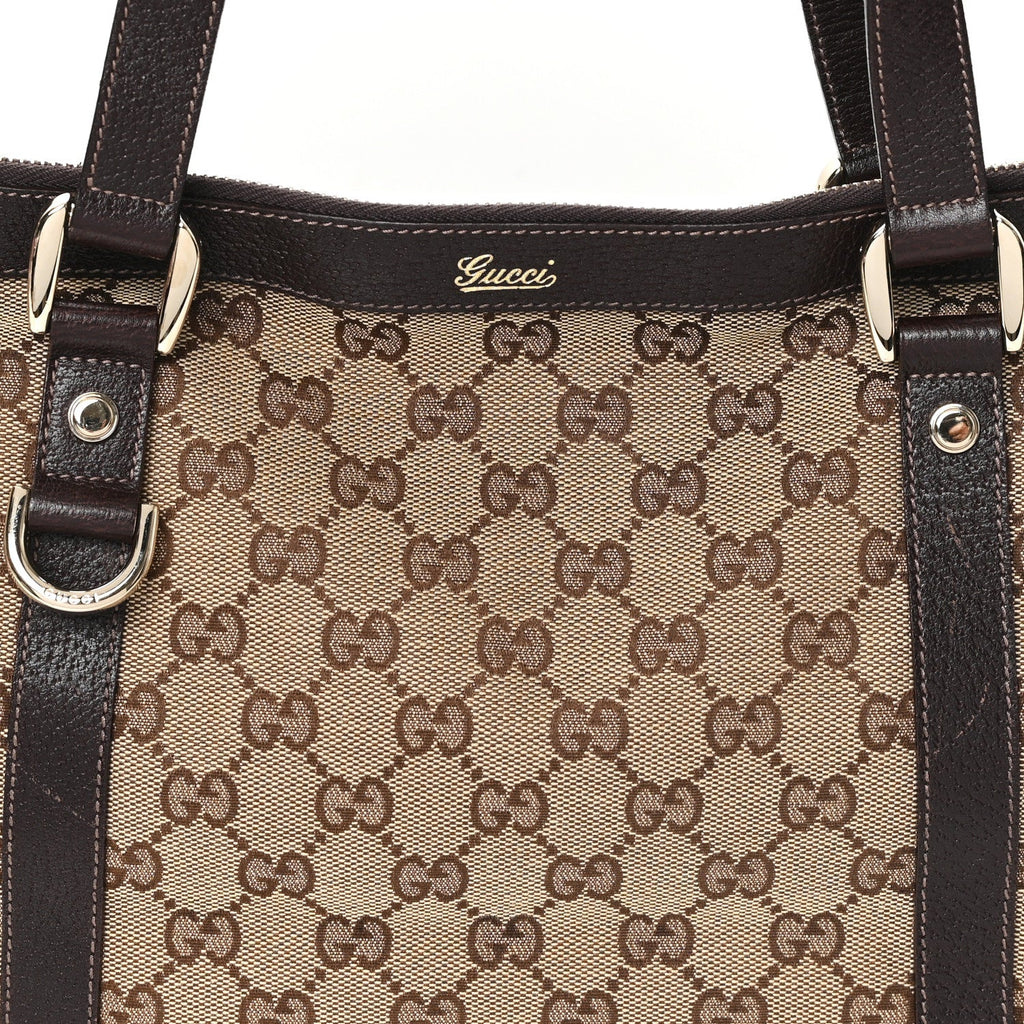 Gucci Monogram Medium Abbey Tote Dark Brown