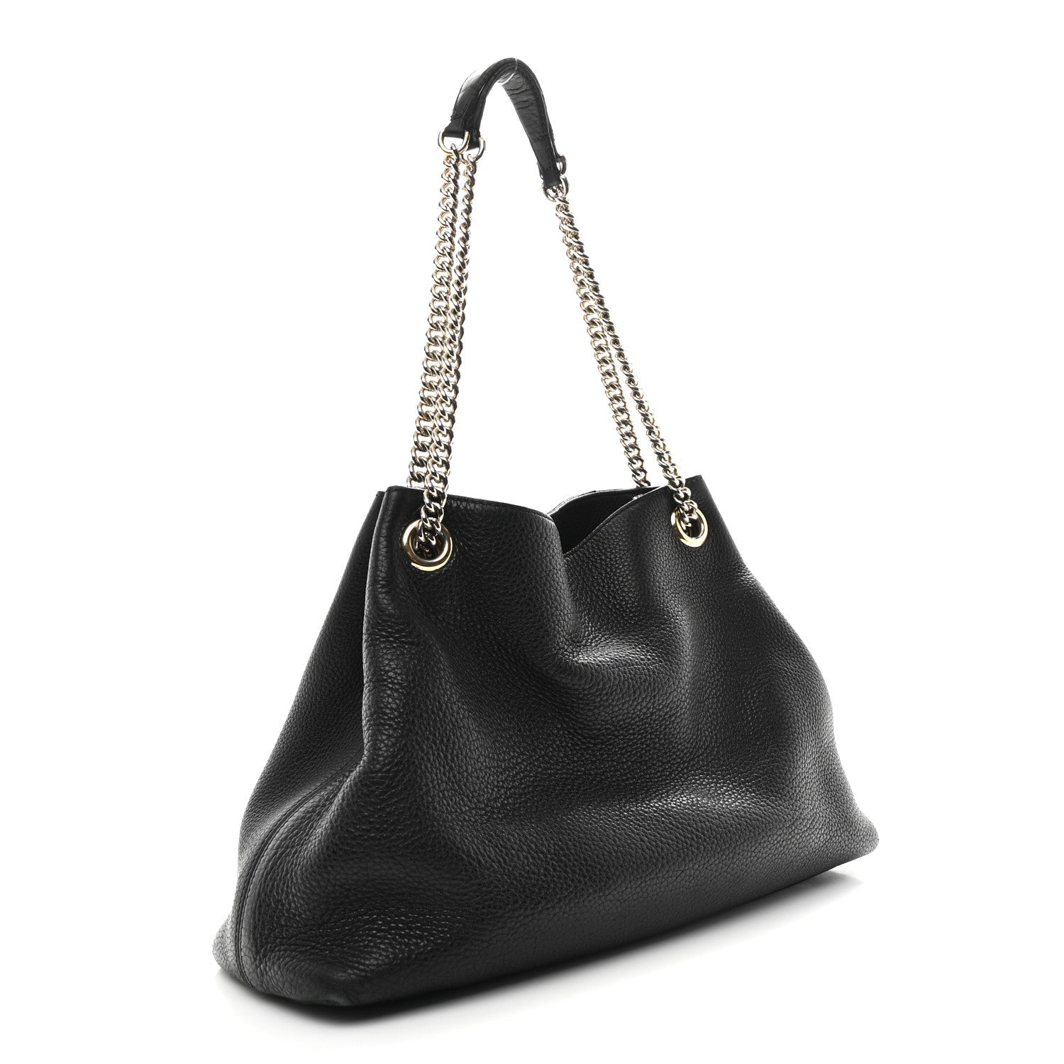 Gucci Pebbled Calfskin Medium Soho Chain Shoulder Bag Black