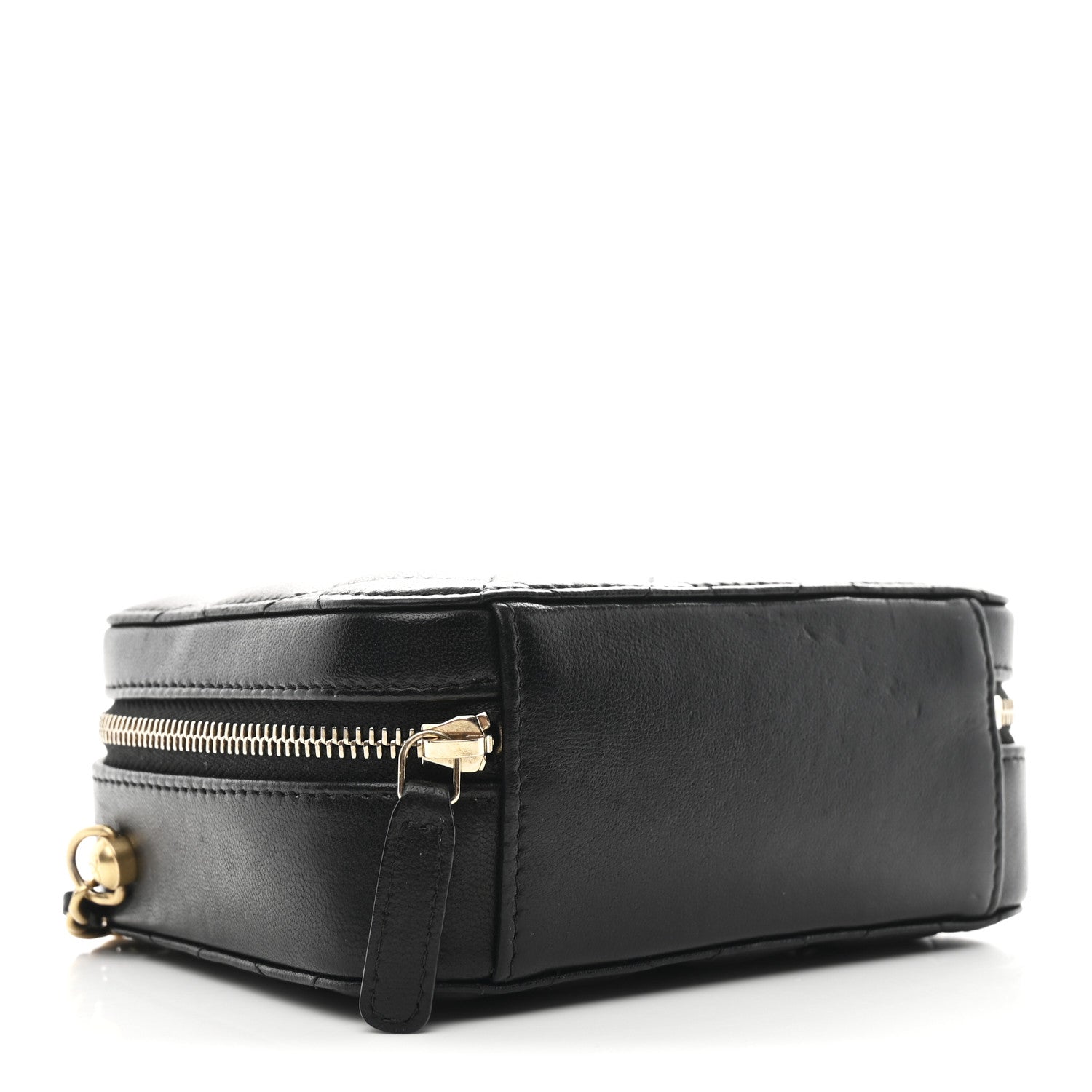 Chanel Lambskin Quilted CC Pearl Crush Camera Case Black