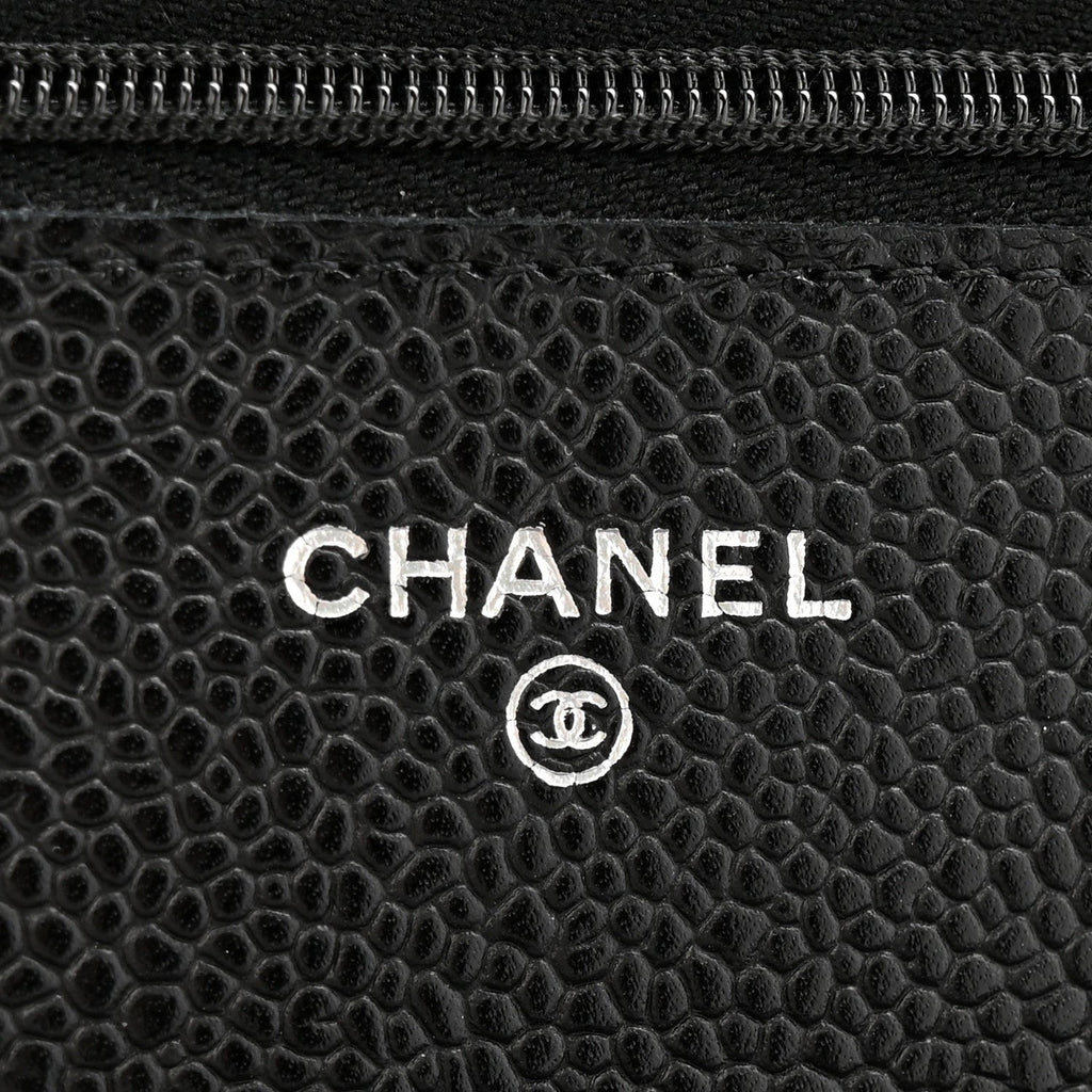 Chanel Caviar Quilted Wallet on Chain WOC Black
