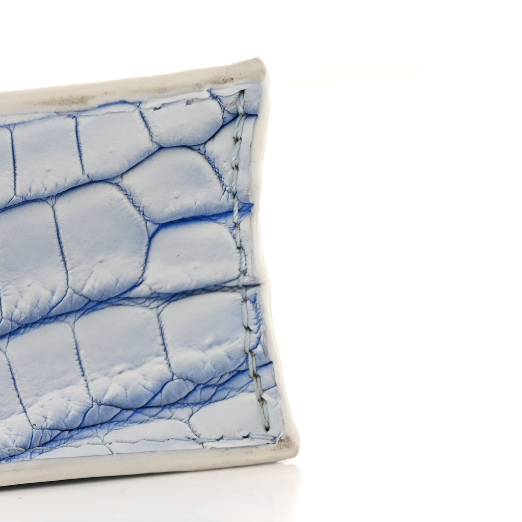Louis Vuitton Crocodile Niloticus Sac Plat XS Mat Meringue White Blue
