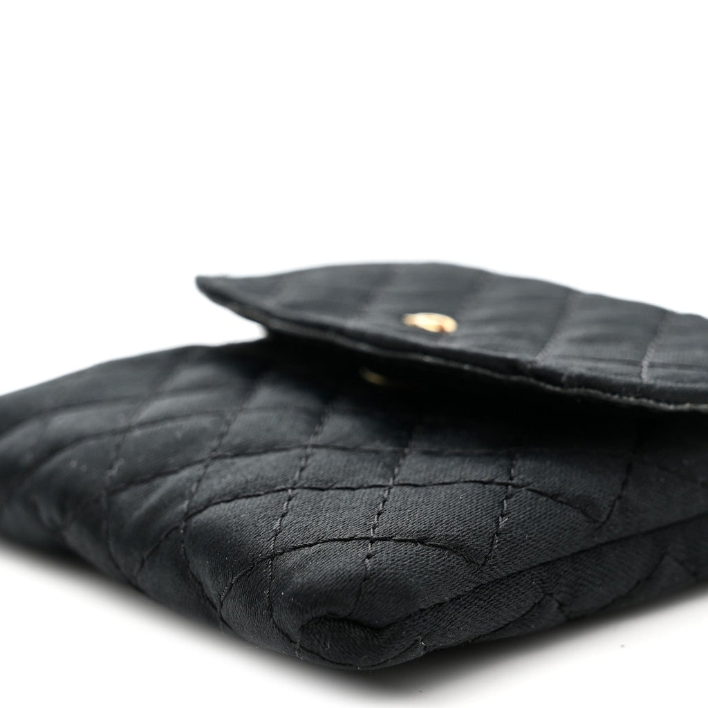 Chanel Jersey Quilted Micro Flap Bag Black