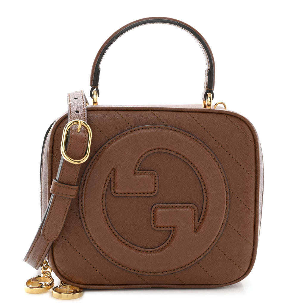 Gucci Sakai Be Green Calfskin Diagonal Stitched Blondie Top Handle Bag Cuir
