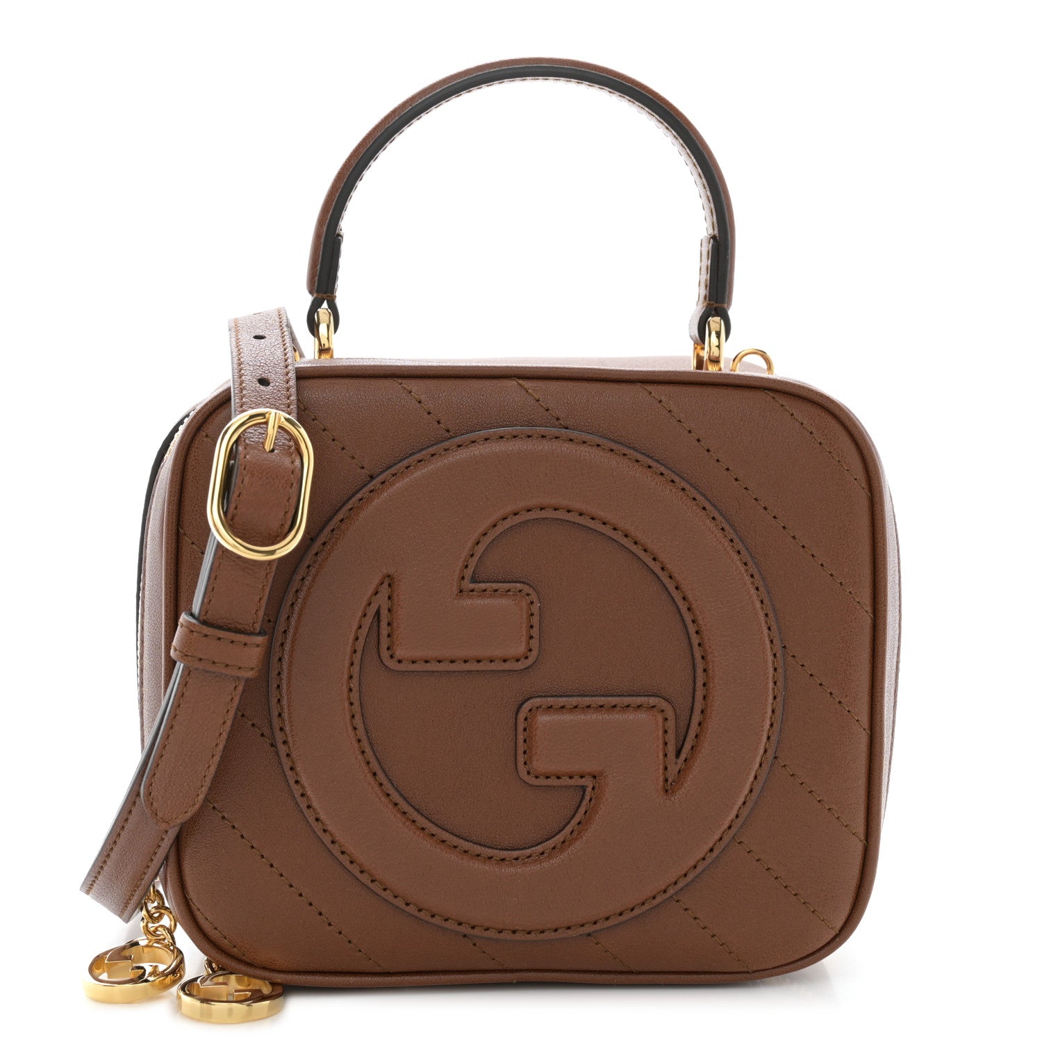 Gucci Sakai Be Green Calfskin Diagonal Stitched Blondie Top Handle Bag Cuir