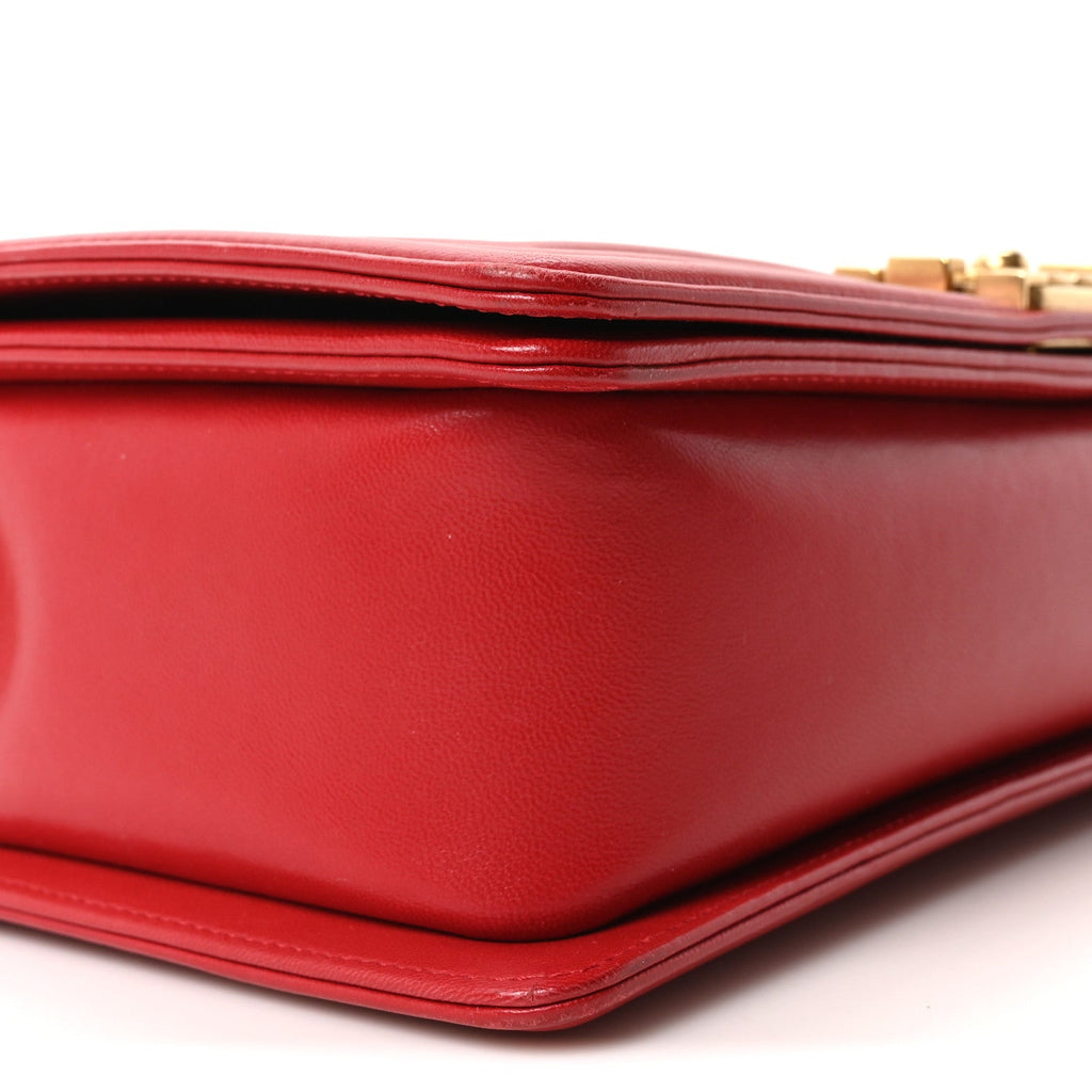 Chanel Lambskin Quilted New Medium Boy Flap Red