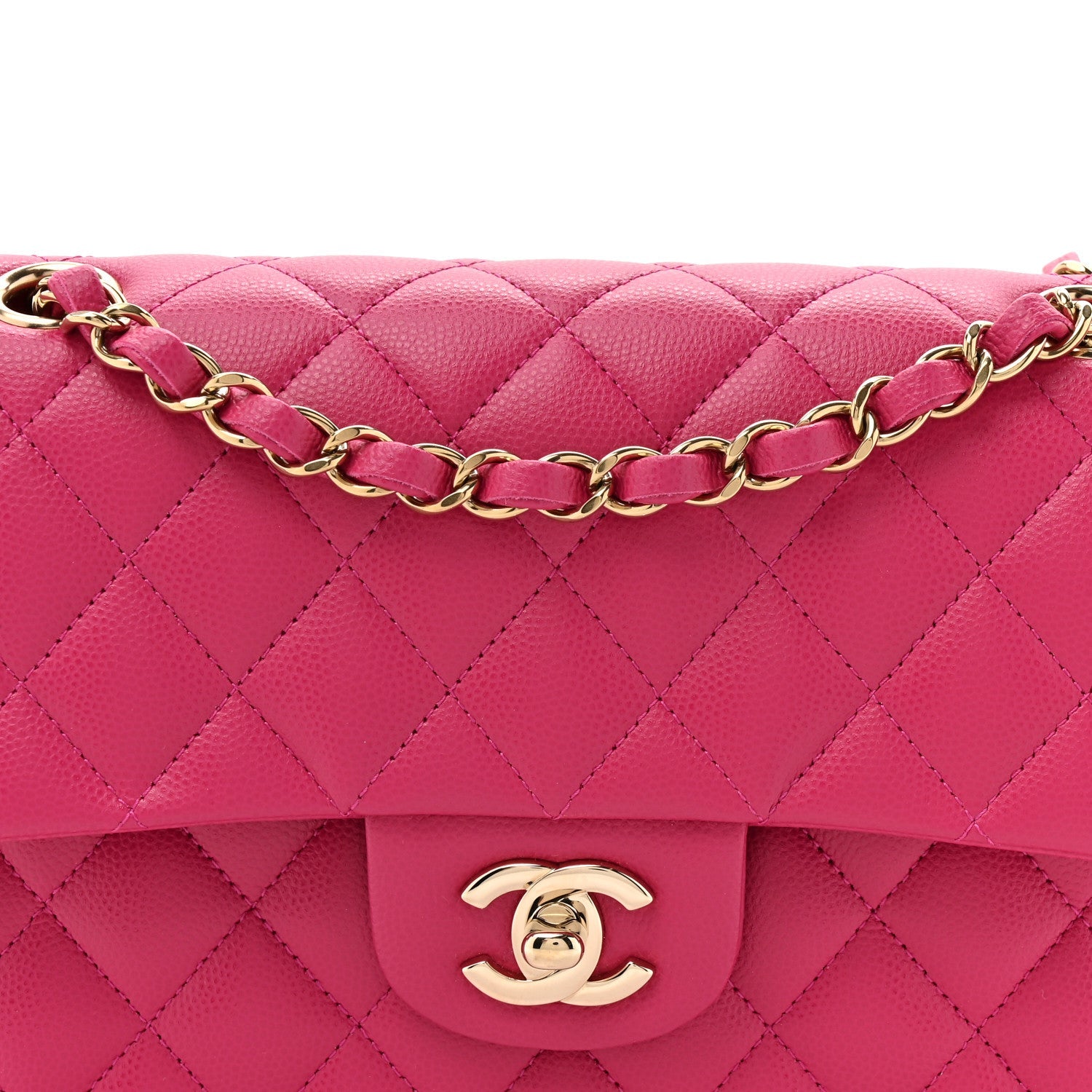 Chanel Caviar Quilted Small Double Flap Fuchsia