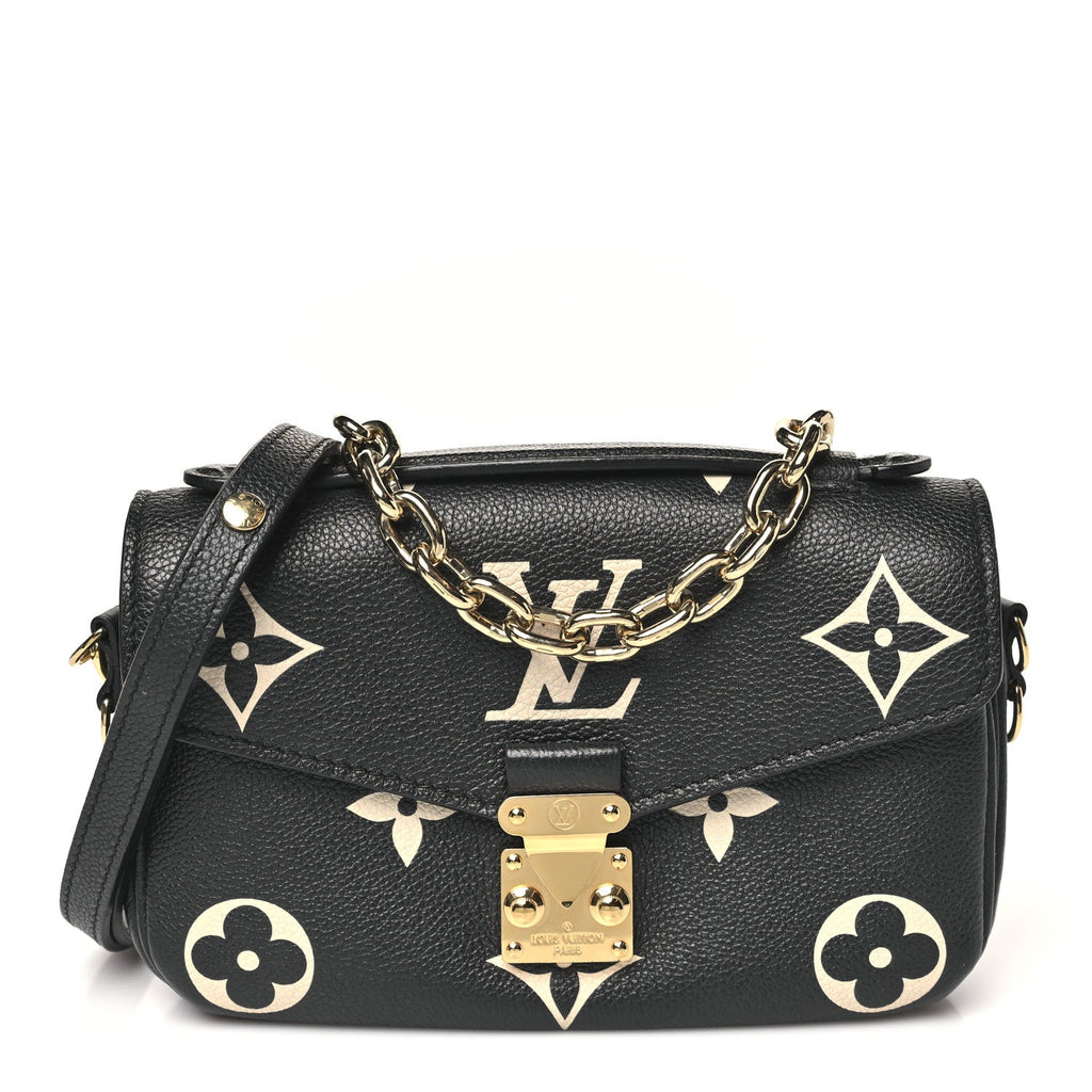 Louis Vuitton Empreinte Monogram Giant Pochette Metis East West Black Beige