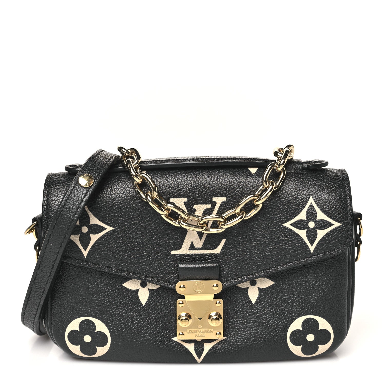 Louis Vuitton Empreinte Monogram Giant Pochette Metis East West Black Beige